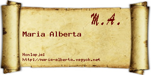 Maria Alberta névjegykártya